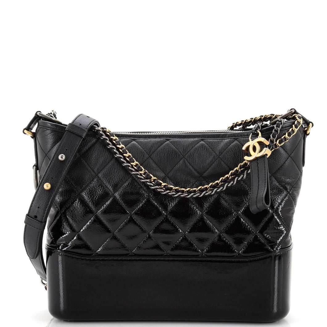 CHANEL Gabrielle Hobo Quilted Goatskin and Patent Medium