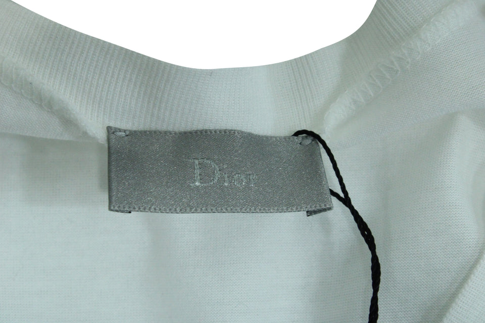Dior Homme T-Shirt with Bee Embroidery in White Cotton