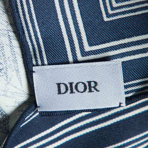 Dior Navy Blue/white Toile De Jouy Sauvage Silk Square Scarf