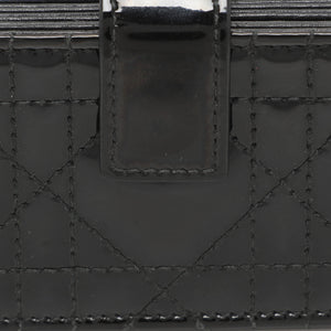 Dior Black Cannage Patent Leather Lady Dior 5 Gusset Card Holder