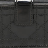 Dior Black Cannage Patent Leather Lady Dior 5 Gusset Card Holder