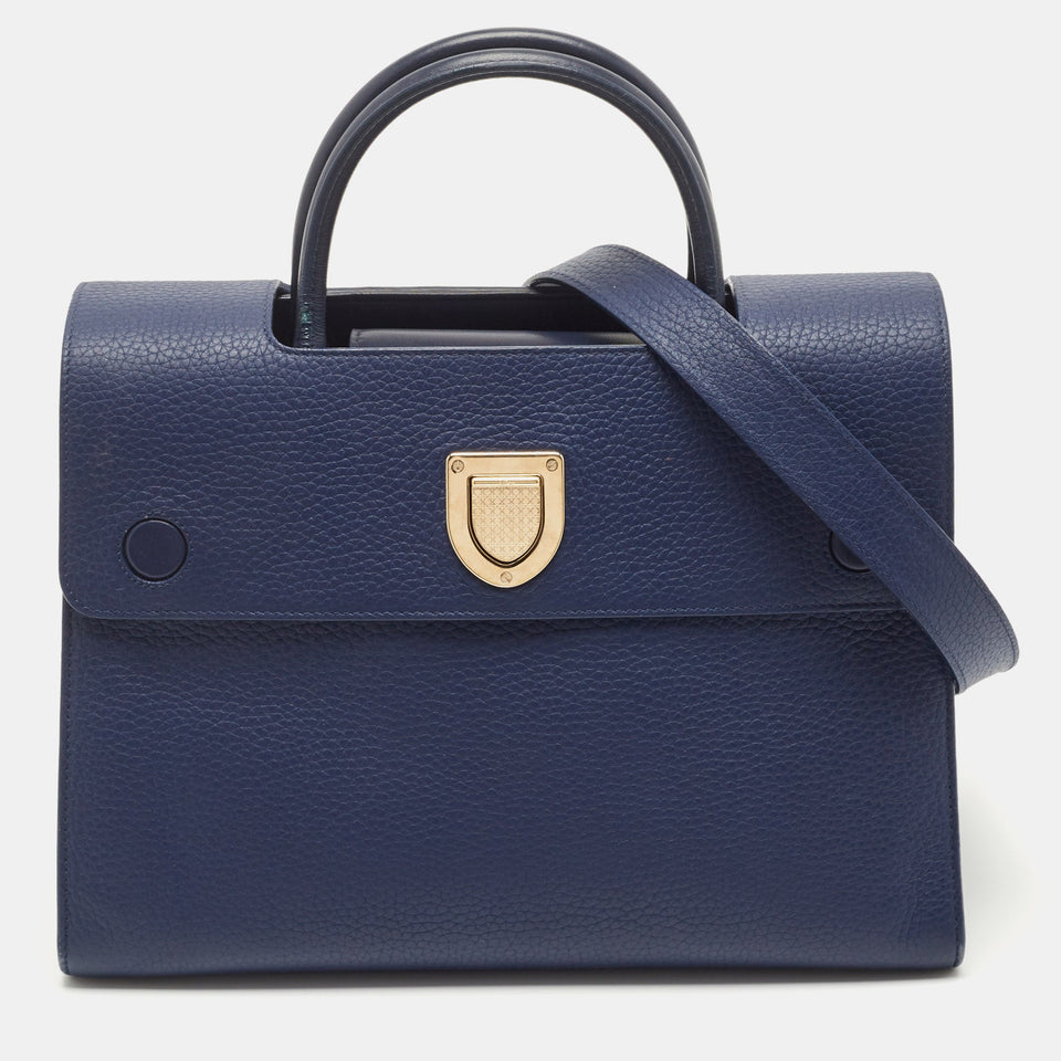 Blue Leather Medium Diorever Bag