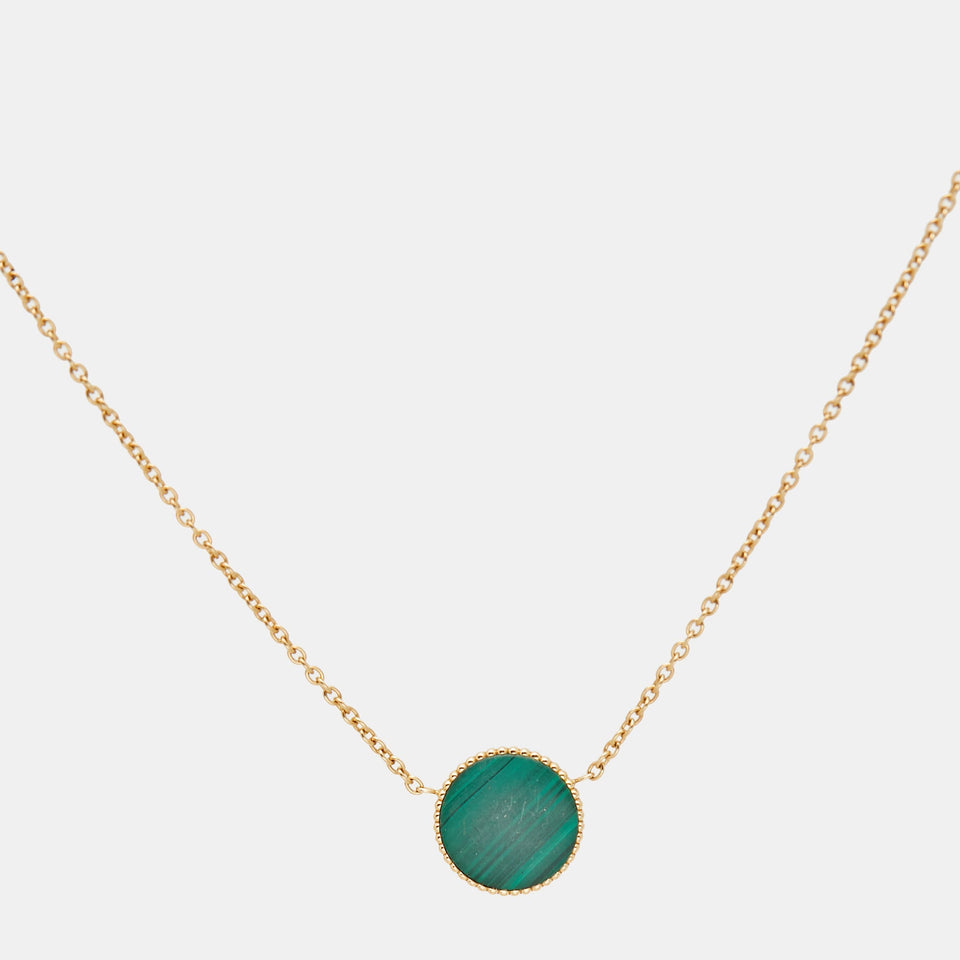 Dior Rose Des Vents Malachite Diamond 18K Yellow Gold Necklace