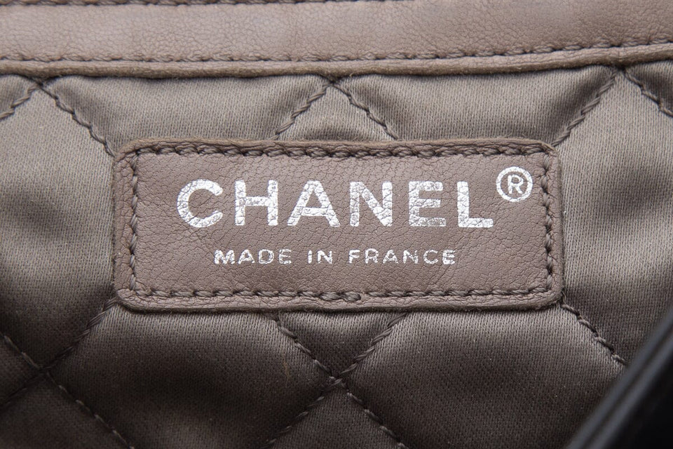Chanel 2008 Black Lambskin Pleated Leather Single Flap Handbag
