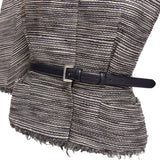 Christian Dior Applique Cotton Leather Belt Cropped Bar Jacket