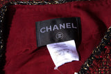 Chanel Red/Black Metallic Fantasy Tweed Blazer SZ 48