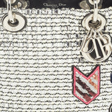 Dior Black/silver Tweed And Leather Small Diorissimo Patch Tote