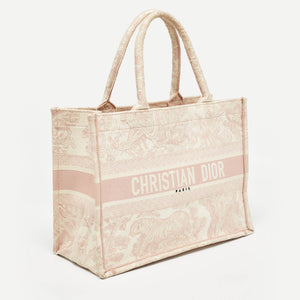 Dior Pink Embroidery Canvas Medium Book Tote..