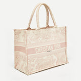 Dior Pink Embroidery Canvas Medium Book Tote..