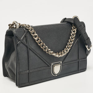 Dior Black Leather Medium Diorama Flap Shoulder Bag