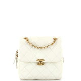 CHANEL Chain Melody Flap Backpack Quilted Caviar Small
