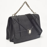 Dior Black Leather Diorama Chain Link Top Handle Bag..