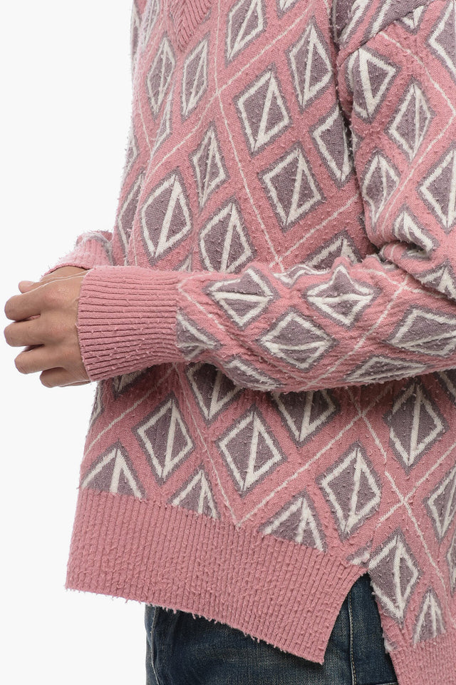 Dior Cashmere Blend DIAMOND V Neck Sweater