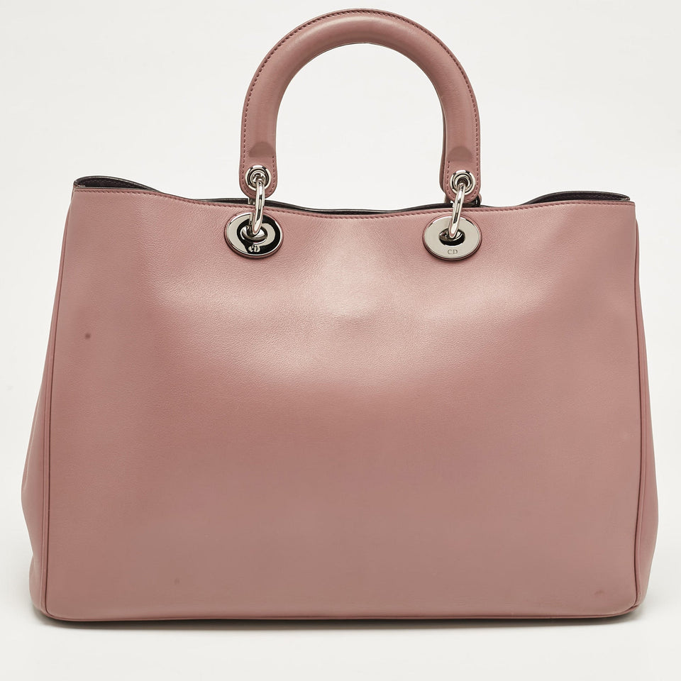 Dior Old Rose Leather Large Diorissimo Shopper Tote