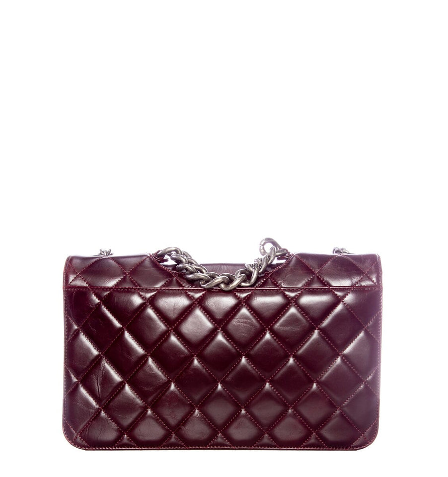 Chanel Perfect Edge Flap Burgundy with Silver Hardware Handbag