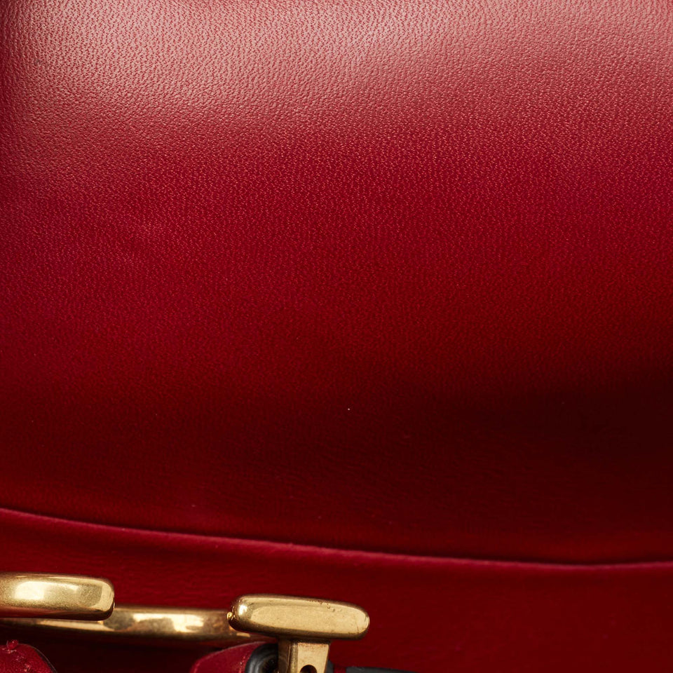 Dior Red Leather Saddle Bag