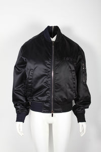 Dior And Judy Blame Embroidered Bomber Jacket in Black Cupro