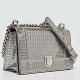 Dior Silver Patent Leather Small Diorama Shoulder Bag