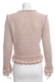 Chanel 2004 Fall Pink Shimmer Button Up Sweater SZ 38