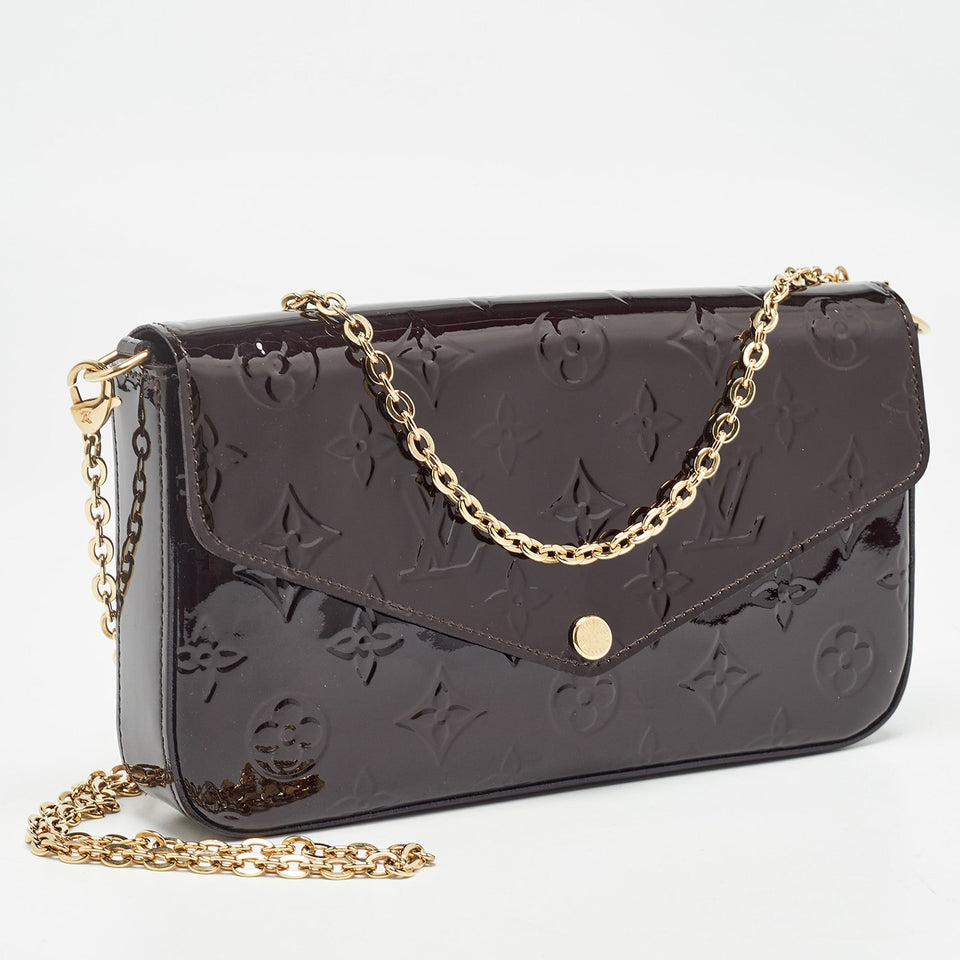 Louis Vuitton Amarante Monogram Vernis Pochette Felicie Clutch