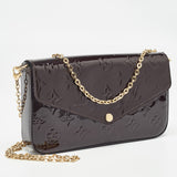 Louis Vuitton Amarante Monogram Vernis Pochette Felicie Clutch
