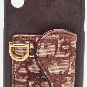 Dior Burgundy Oblique Canvas And Leather Iphone Xs Max Case