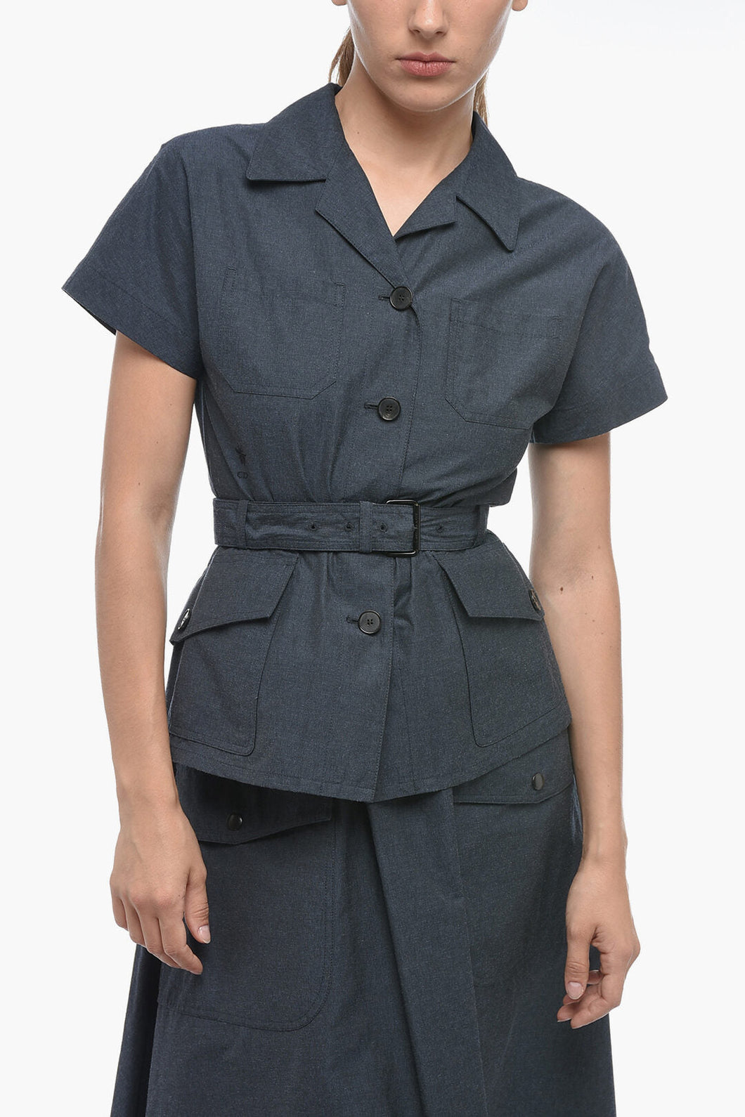 Dior Belted Short-sleeved Shirt with Utility Pockets