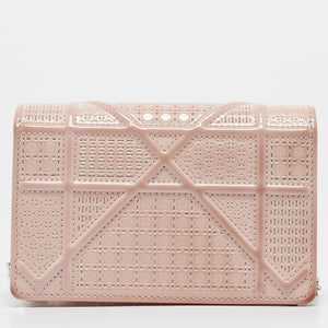 Dior Pink Micro Cannage Patent Leather Baby Diorama Chain Bag..