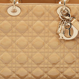 Dior Beige Cannage Patent Leather Large Lady Dior Tote