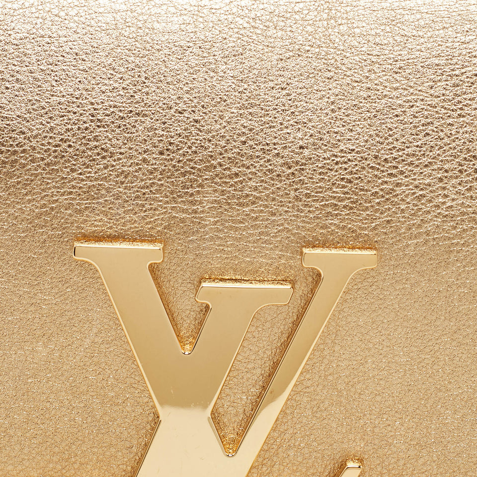Louis Vuitton  Gold Leather Louise Clutch
