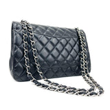 CHANEL Classic Jumbo Double Flap Lambskin Bag w/Silver