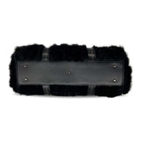 Christian Dior Black Diorissimo Fur and Leather Frame satchel