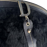 Christian Dior Black Diorissimo Fur and Leather Frame satchel