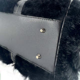 Christian Dior Black Diorissimo Fur and Leather Frame satchel