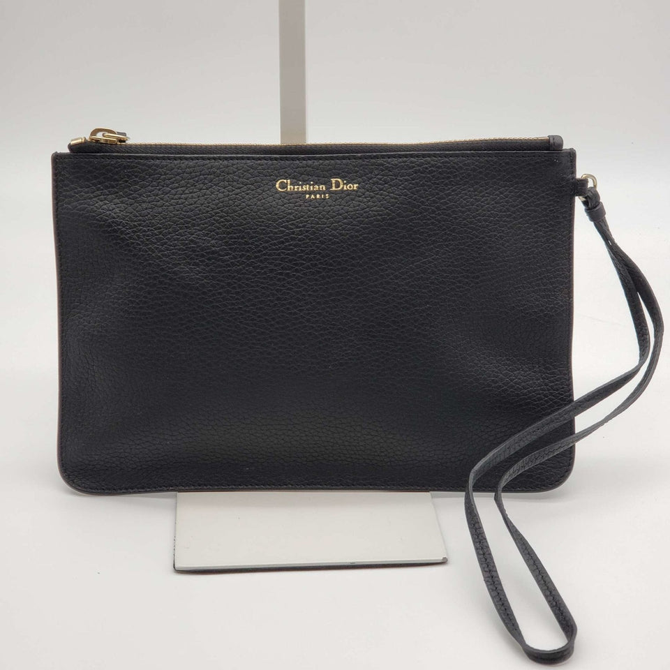 Christian Dior Leather Black Wristlet