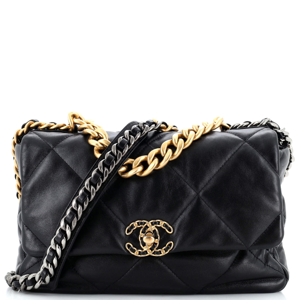 CHANEL 19 Flap Bag Quilted Leather Large