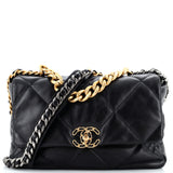 CHANEL 19 Flap Bag Quilted Leather Large
