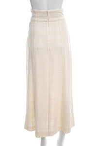 Chanel Cream Woven Maxi Skirt SZ 36
