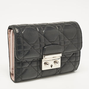Dior Black Cannage Leather Miss Dior Compact Wallet