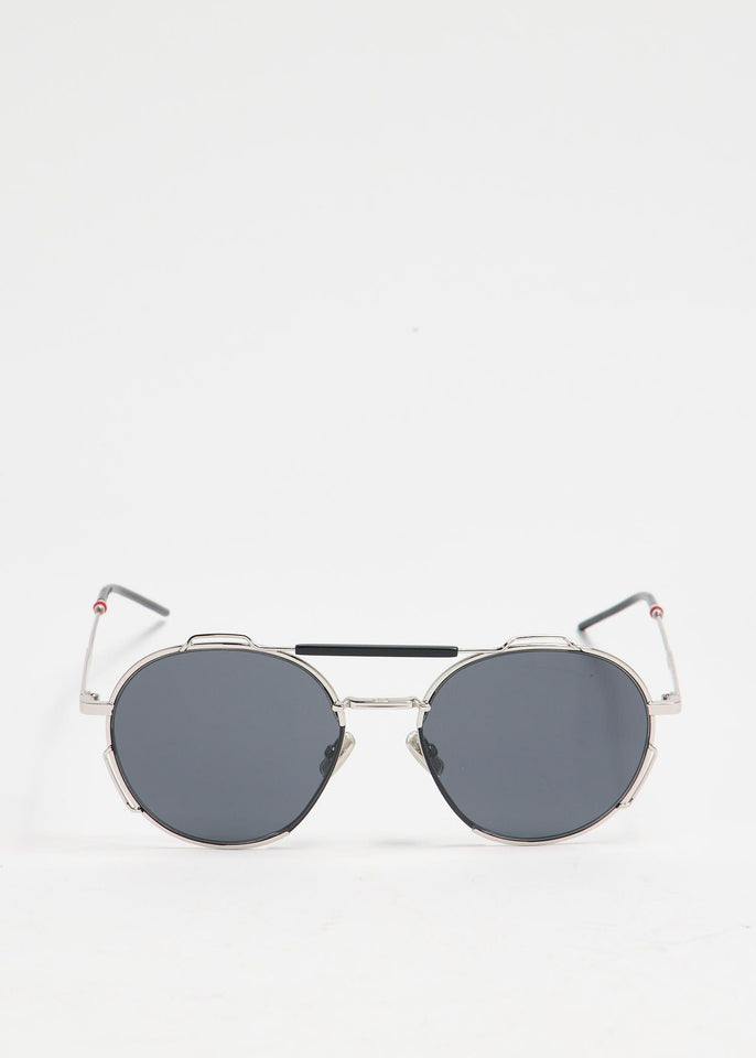 Dior Aviator Round Sunglasses in Silver Metal