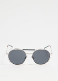 Dior Aviator Round Sunglasses in Silver Metal