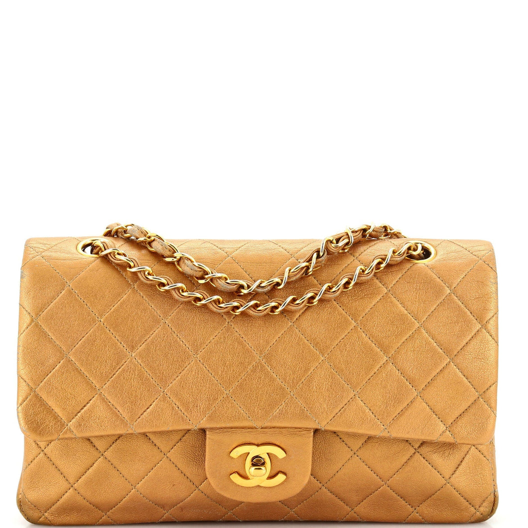 CHANEL Vintage Classic Double Flap Bag Quilted Lambskin Medium