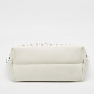 Dior White Cannage Perforated Leather Dioriva Tote