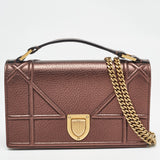 Bronze Leather Diorama Top Handle Bag