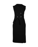 Dior Double-Breasted Coat Dress in Black Wool