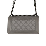 Chanel bag Gray Quilted Calfskin Medium Boy Bag