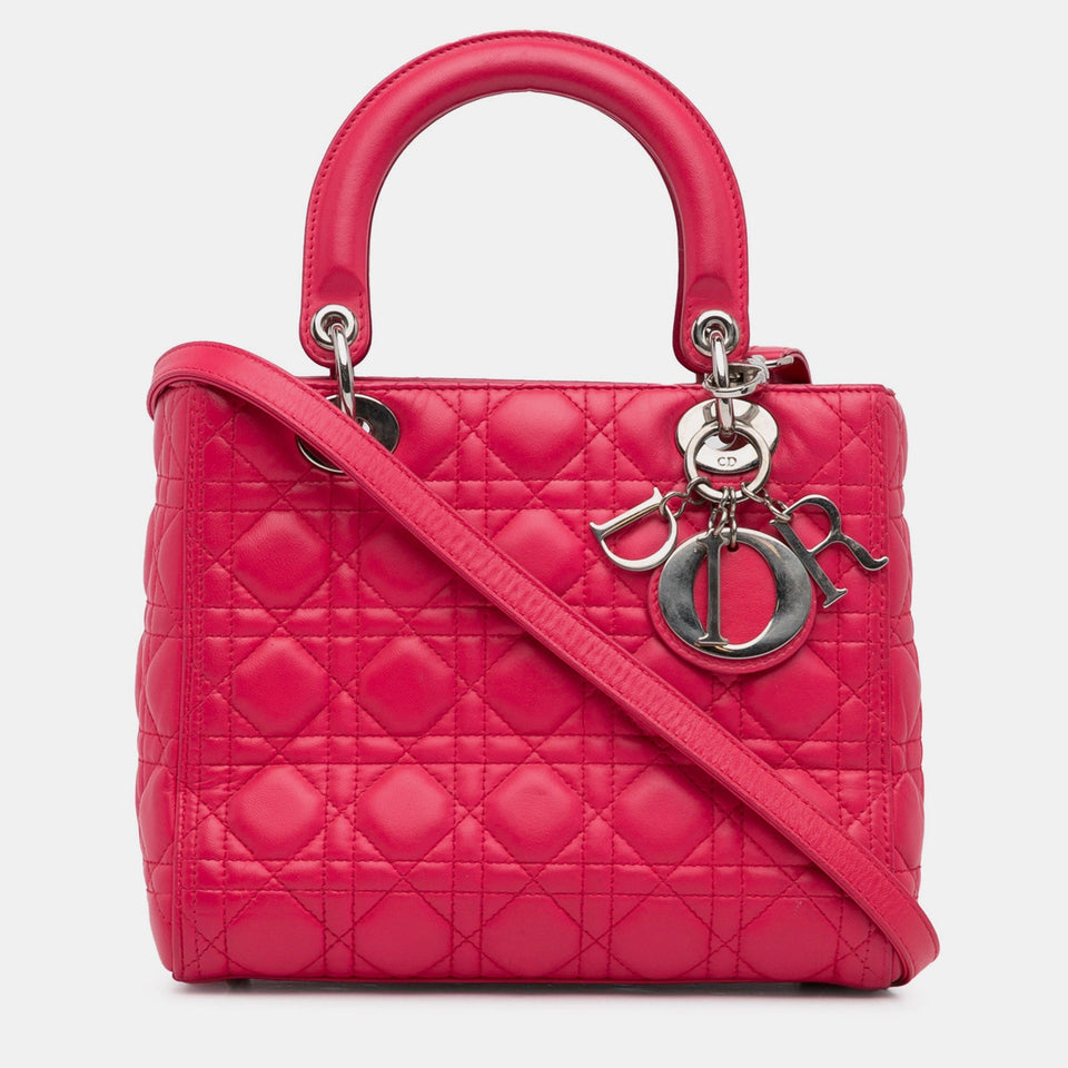 Medium Lambskin Cannage Lady Dior
