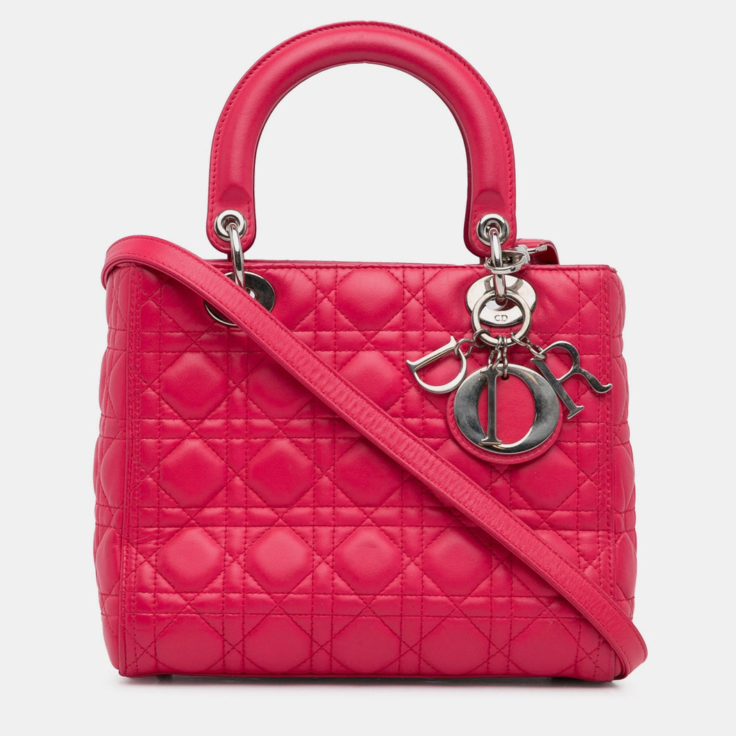 Medium Lambskin Cannage Lady Dior