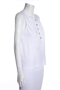 Chanel Ivory Ruffle Tank SZ 38