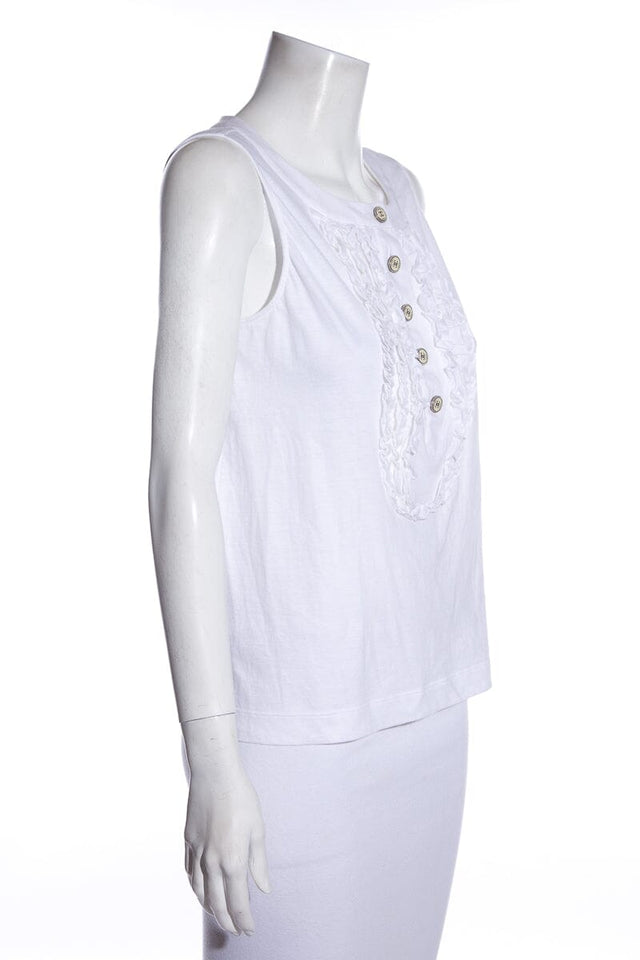 Chanel Ivory Ruffle Tank SZ 38